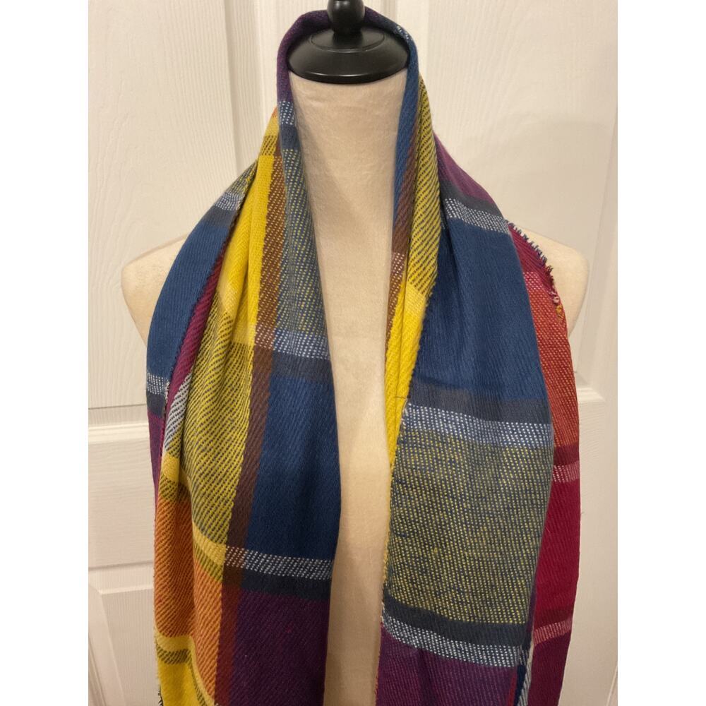 Koln Fashiuns 100% Cashmere Hand Tailored Multicolored Scarf - Picture 3 of 7